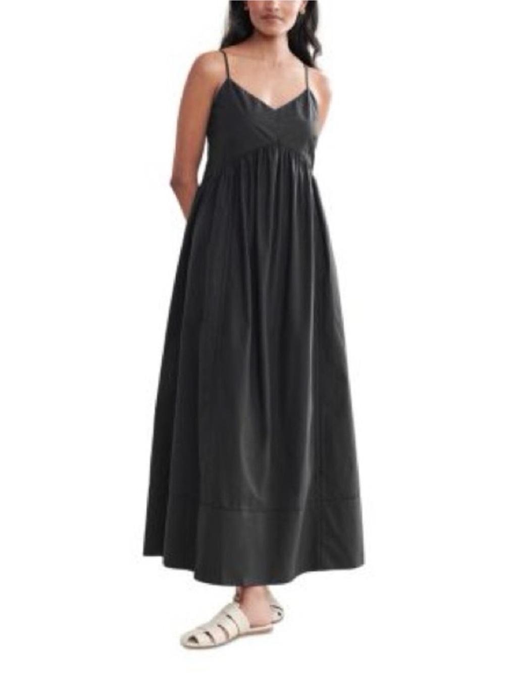 Jenni Kayne Peninsula Dress Black Maxi Poplin NWT Small MSRP $425 - Picture 3 of 9